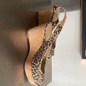 Stuart Weitzman, size 8 1/2, leopard wedges